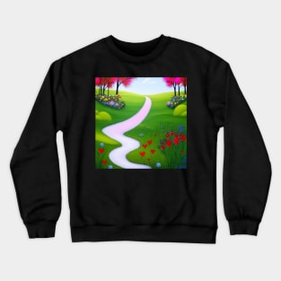 Valentine Wall Art - Hearts growing along the way - Unique Valentine Fantasy Planet Landsape - Photo print, canvas, artboard print, Canvas Print and T shirt Crewneck Sweatshirt